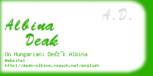 albina deak business card